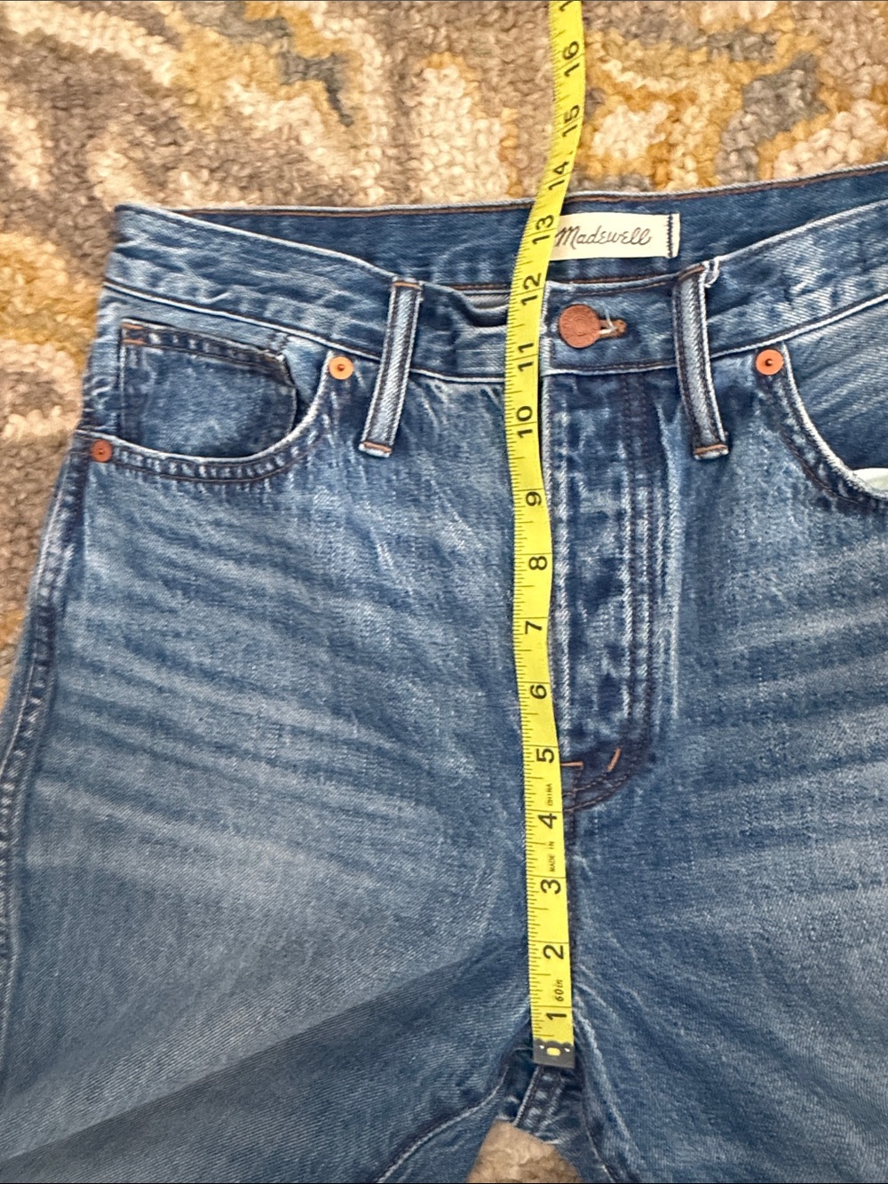 Madewell Stovepipe Straight-Leg Jeans in Medium Blue Wash - Picture 6 of 7